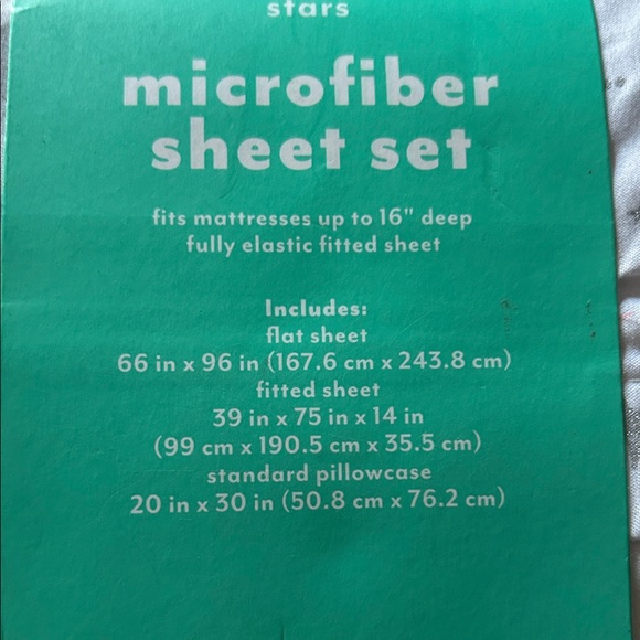 Pillowfort White Star Microfiber Twin Sheet Set - Picture 3 of 6